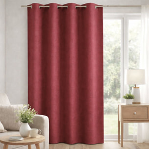 Rideau 100 % occultant uni doublé - Bordeaux