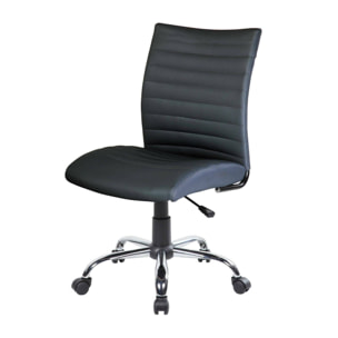 Sedia da ufficio Newcastle, Poltrona operativa, Seduta ergonomica da ufficio, 54x48h90/100 cm, Nero