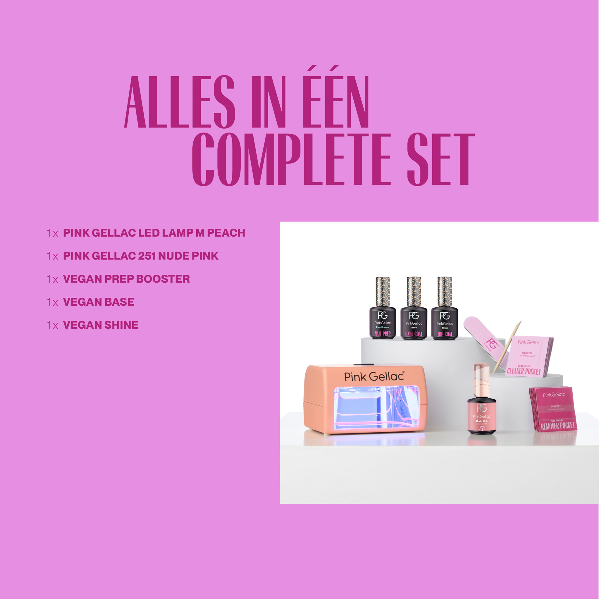 Kit de manucure avec lampe UV LED peche