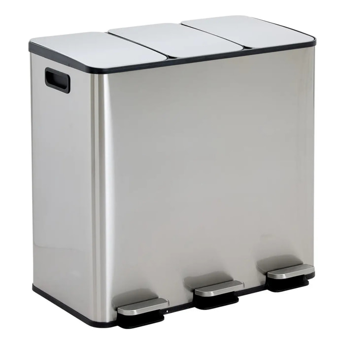 Poubelle de tri "Ariane" 3X18L inox