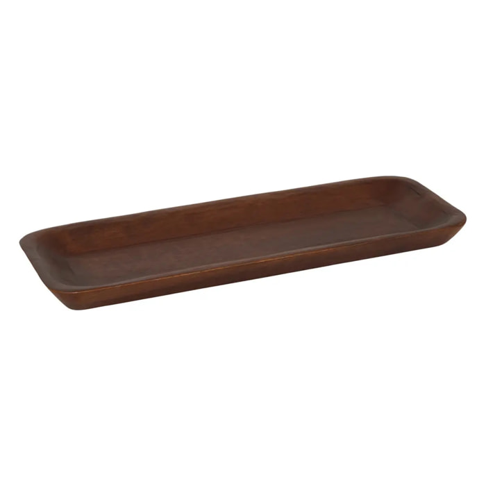 Plateau Nyero rectangulaire 20x56cm marron