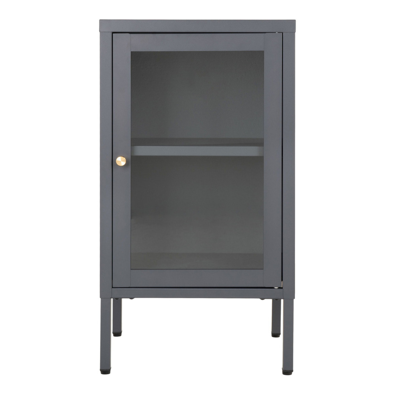 Armadietto Dalby in acciaio e vetro grigio 38x35x70 cm