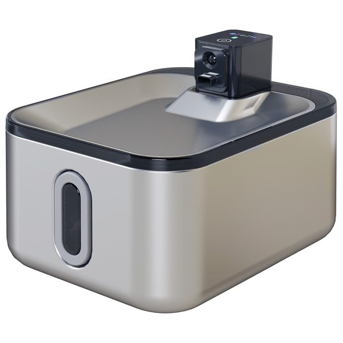 Fontaine à eau pour chat 5L filtration 3 étapes charge USB câble + nombreux accessoires inclus acier inox