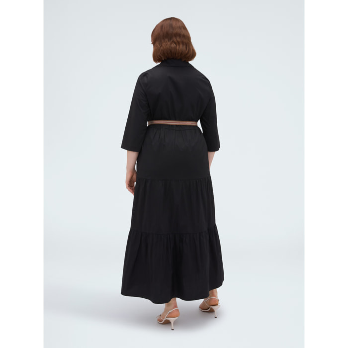 Fiorella Rubino - Vestito chemisier Power in viscosa - Nero