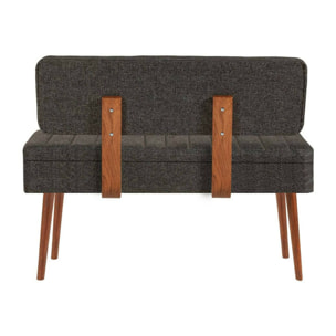 Panca Salento, Panchina multiuso, Seduta per ospiti, Cassapanca multifunzione, 90x39h40 cm, Noce e Antracite