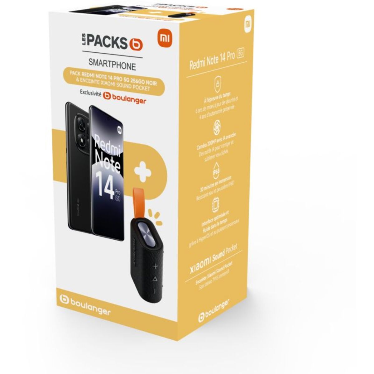 Smartphone XIAOMI Pack Redmi Note 14Pro 5G 256Go + Enceinte Sound Pocket