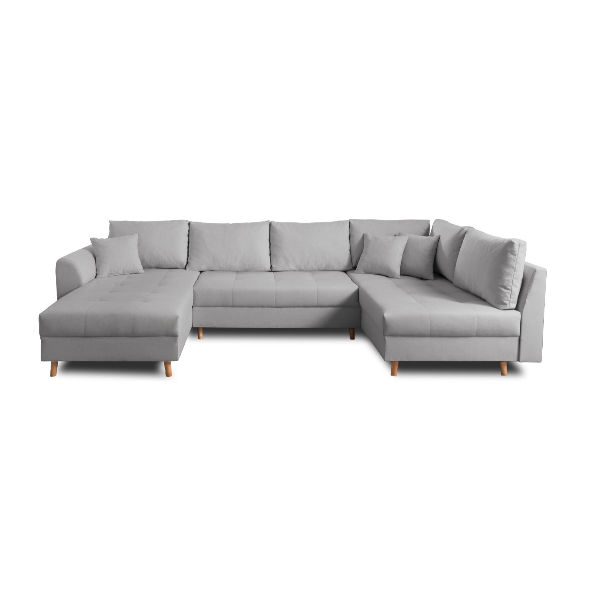 Rune - canapé panoramique - 7 places - style scandinave - droit - Gris clair