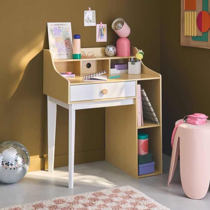 Bureau enfant avec tiroir et étagères