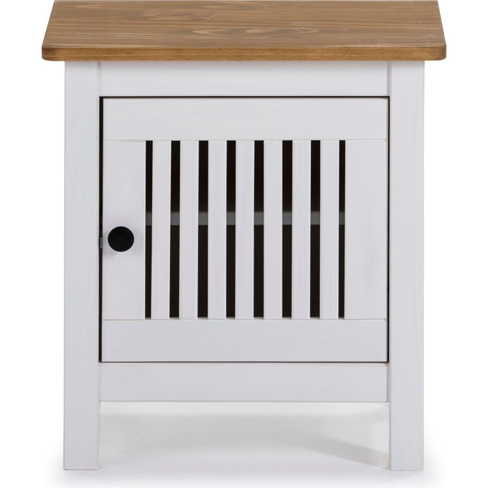 Table de chevet 1 porte en pin massif - FABIA