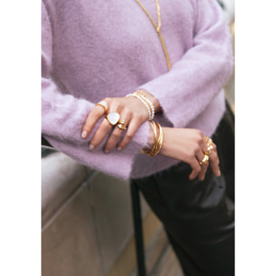 Anillo Ibiza Acero Baño Oro