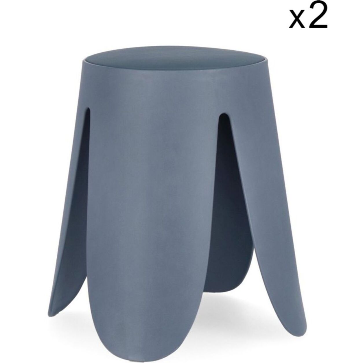 Set di sgabelli IMOGEN in polipropilene ottanio e cuscino in similpelle ottanio