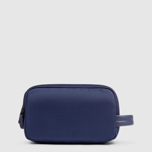 Piquadro Beauty case in tessuto riciclato e pelle a due scomparti