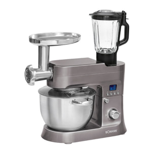 Robot patissier multifonction 4 en 1 - 6.2 L 1200W Bomann KM 1395 CB Titan