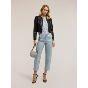 Motivi - Jeans regular boyfit con laminatura - Azzurro