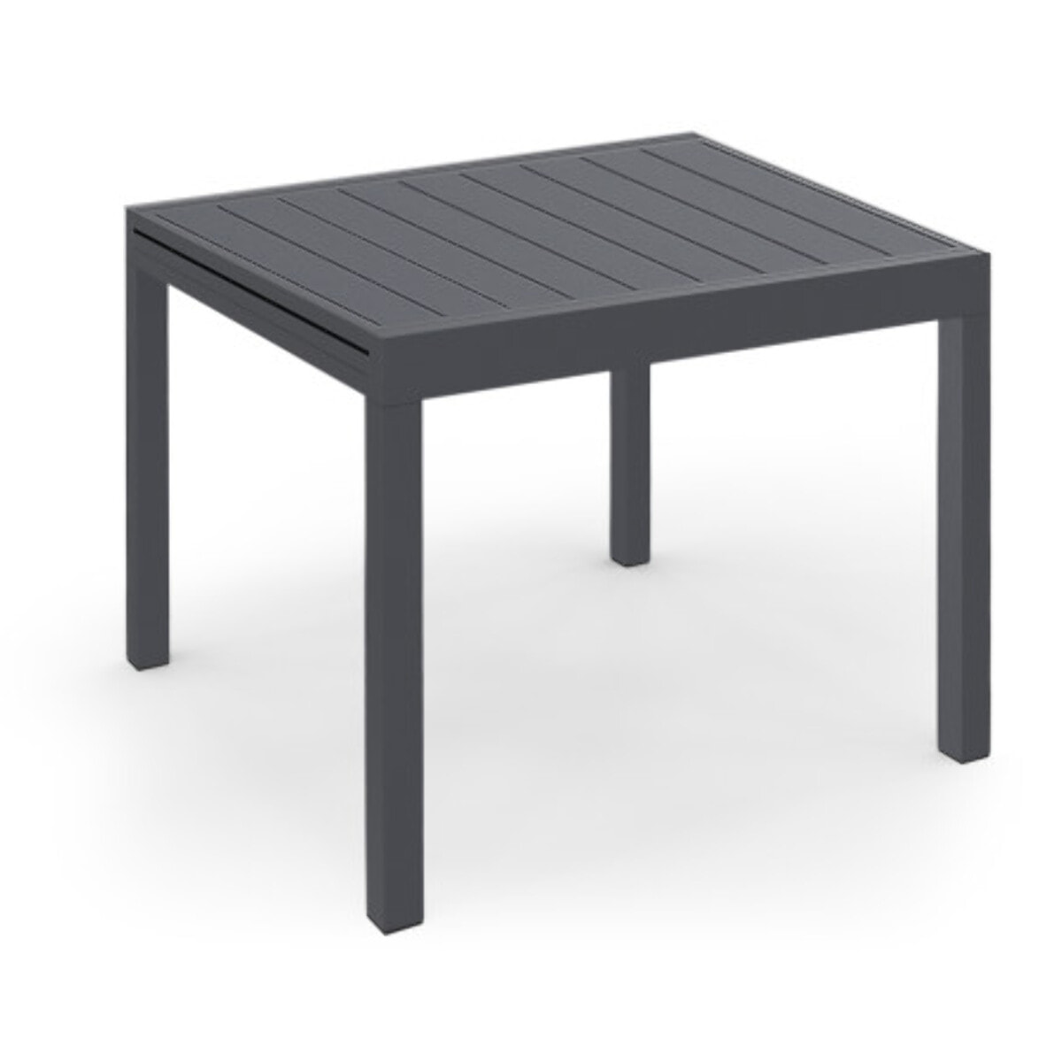 Table de jardin extensible en polywood gris anthracite 90-180cm