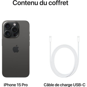 Smartphone APPLE iPhone 15 Pro Titane Noir 1To 5G