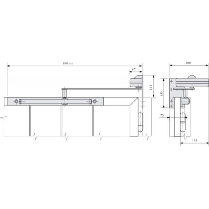 Ferme portail DC680 réversible Noir ASSA ABLOY pour porte 1400 mm - DC680G-9004