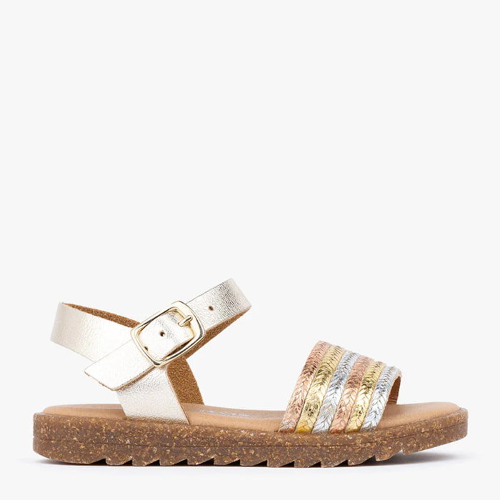 Sandalias De Niña Piel En Multicolor