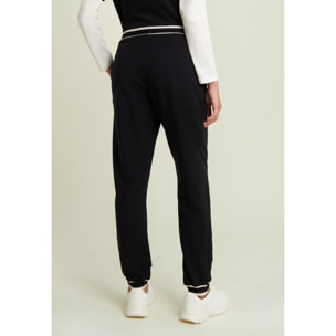 Pantaloni regular in felpa con dettagli a righe