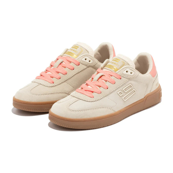 Zapatillas Bajas Piel de  Serraje Rebel Basic Flag Beige D.Franklin
