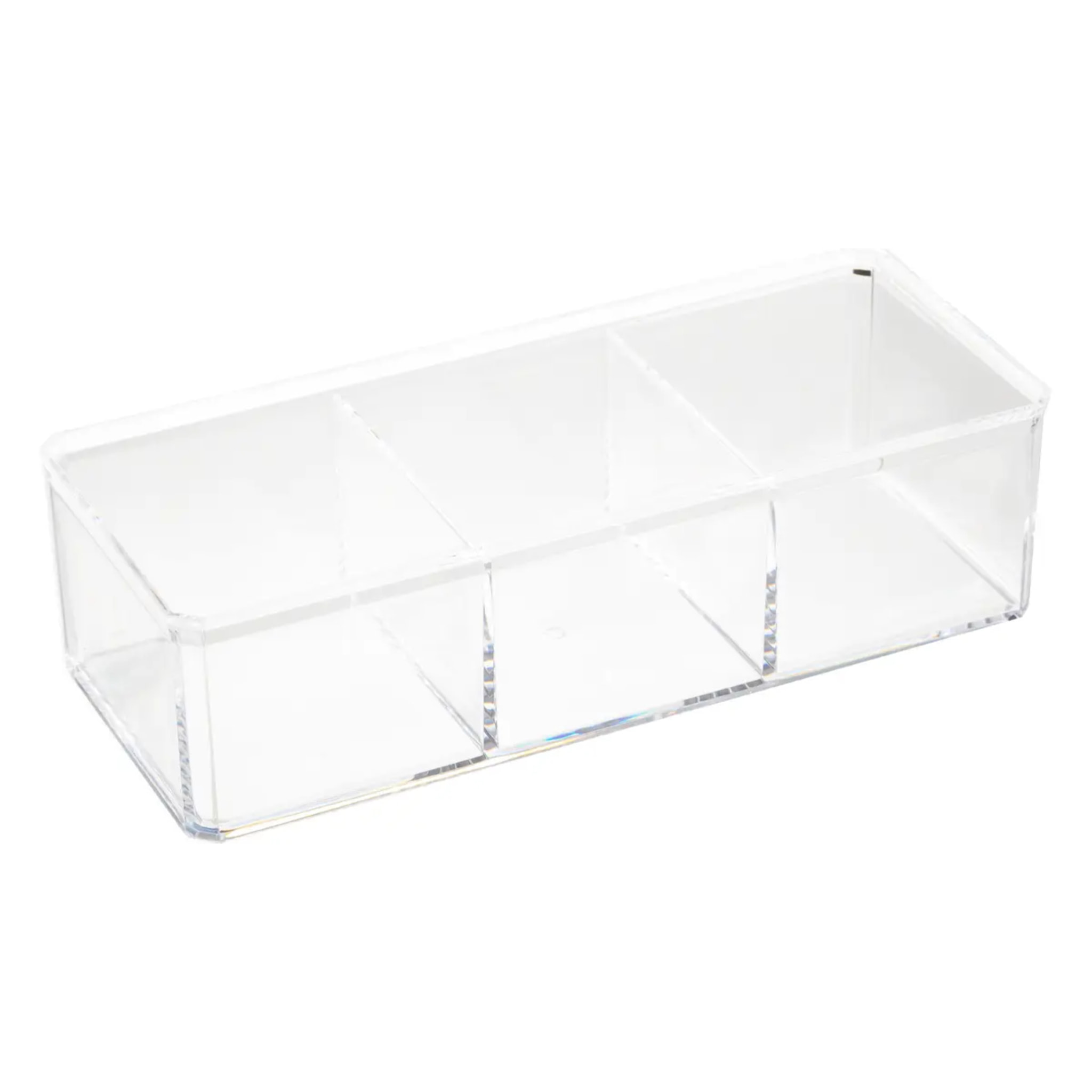 Boîte à cotons 3 compartiments "Selena" transparent