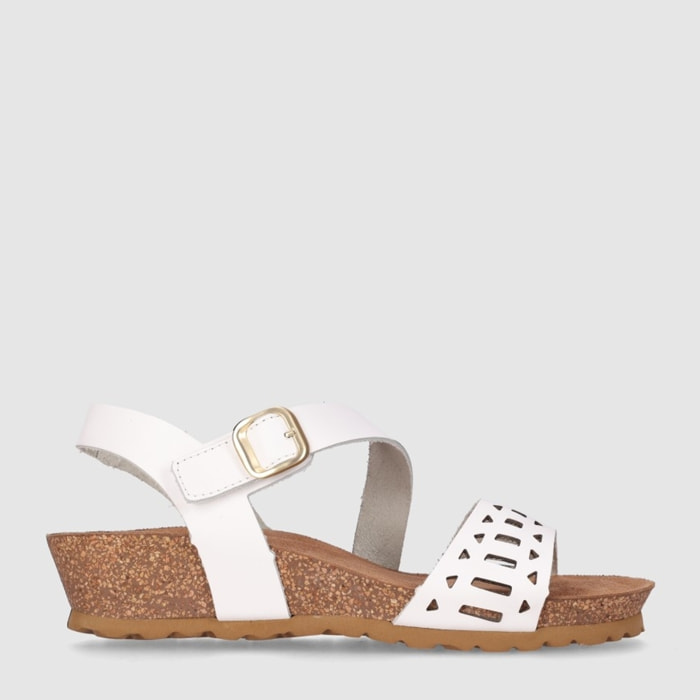 Sandalias de Piel - Blanco - Tacón: 3 cm