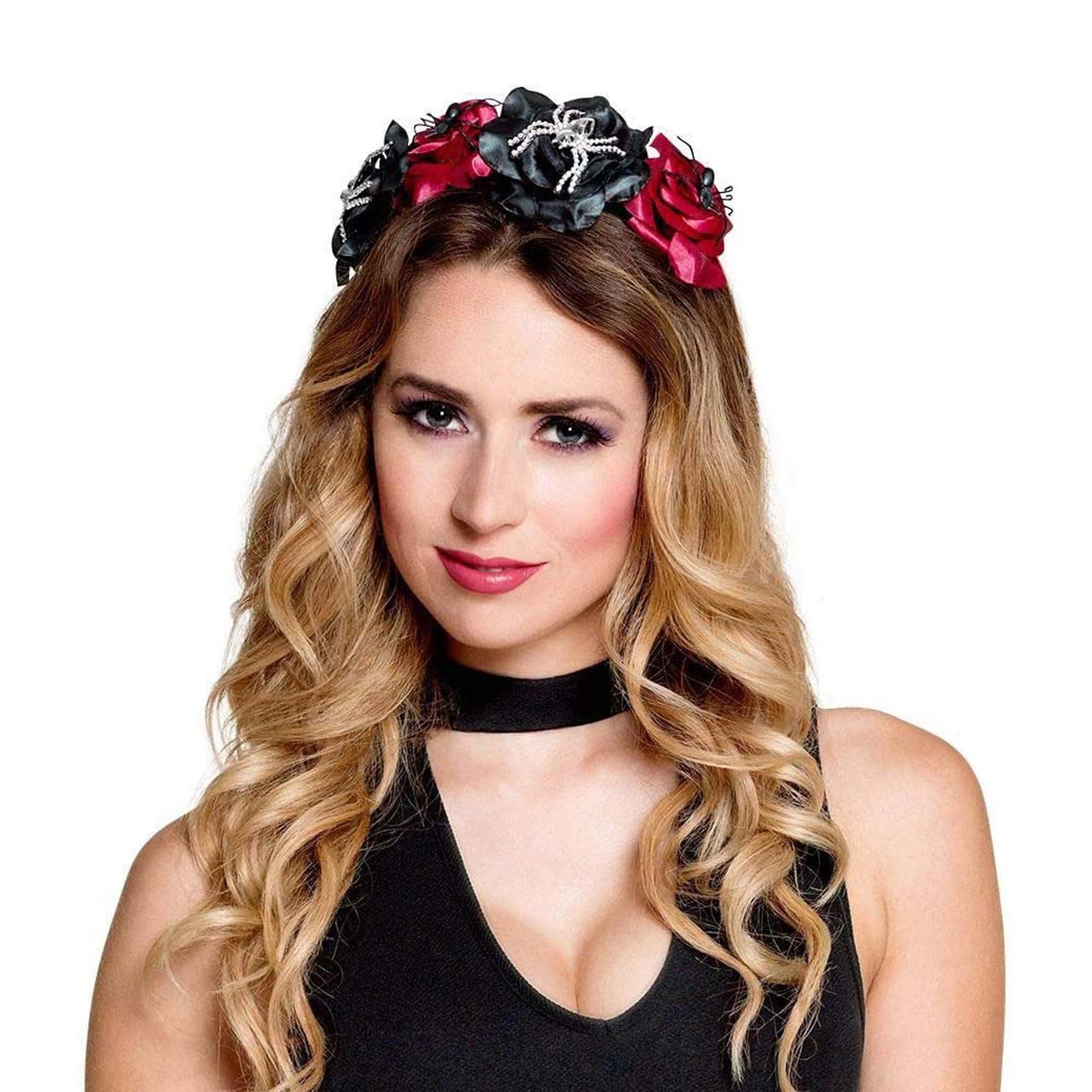 Tiara Spider Flower Cerchietto Fiori e Ragni Accessorio Costume Halloween