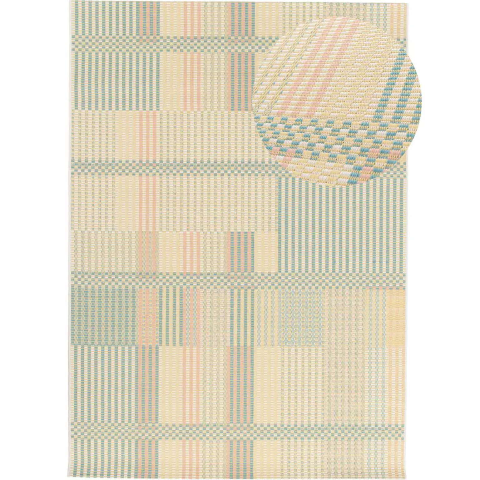 MANILA Alfombra geométrica de exterior-interior en tonos pastel, varias medidas disponibles.