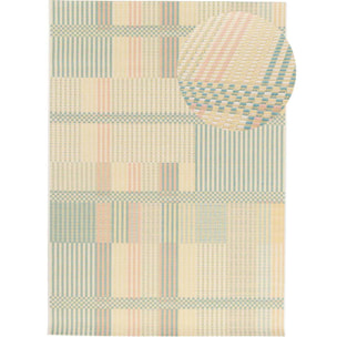 MANILA Alfombra geométrica de exterior-interior en tonos pastel, varias medidas disponibles.