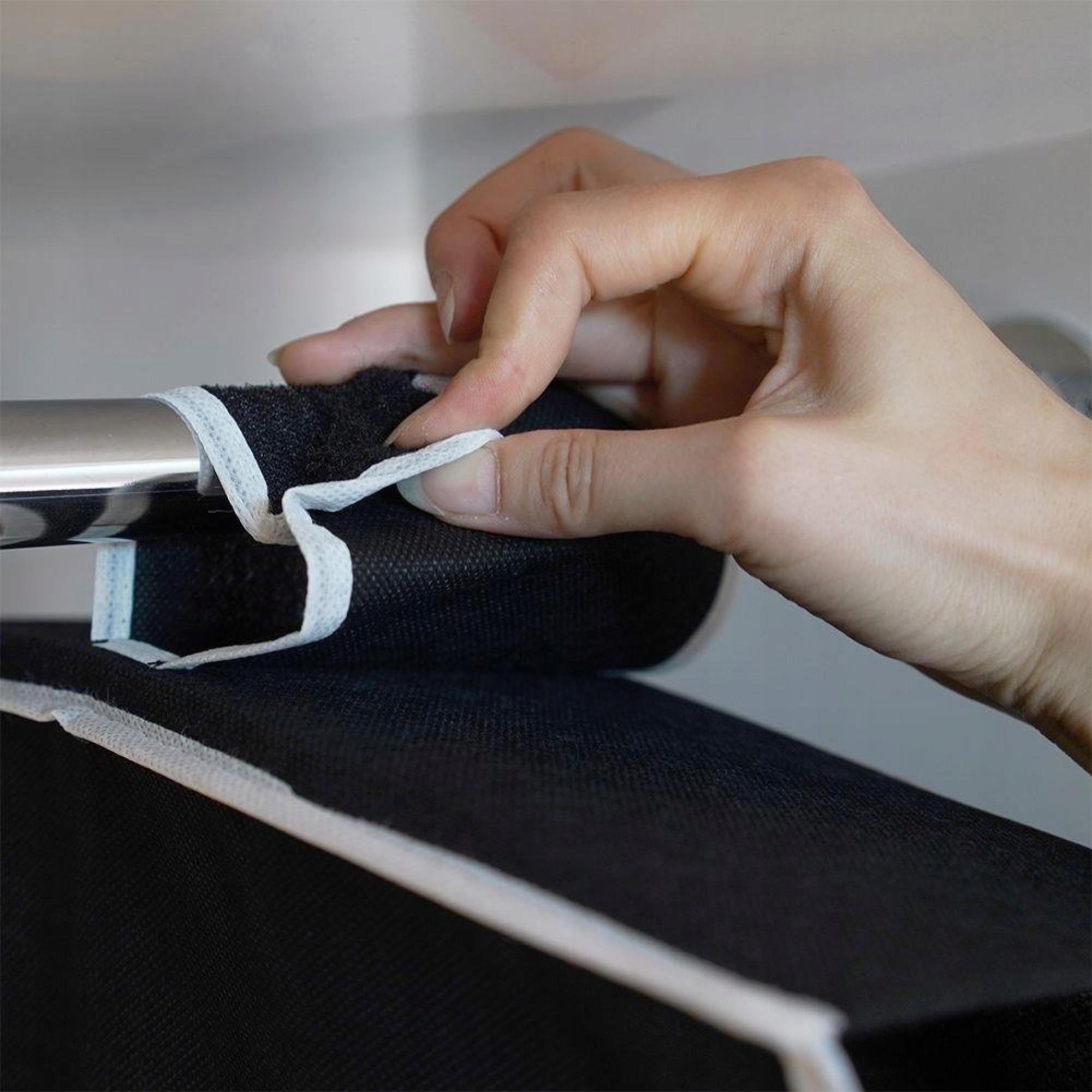 Well home organizador colgante de almacenamiento con 6 compartimentos 15x30xh84cm negro con ribetes blancos