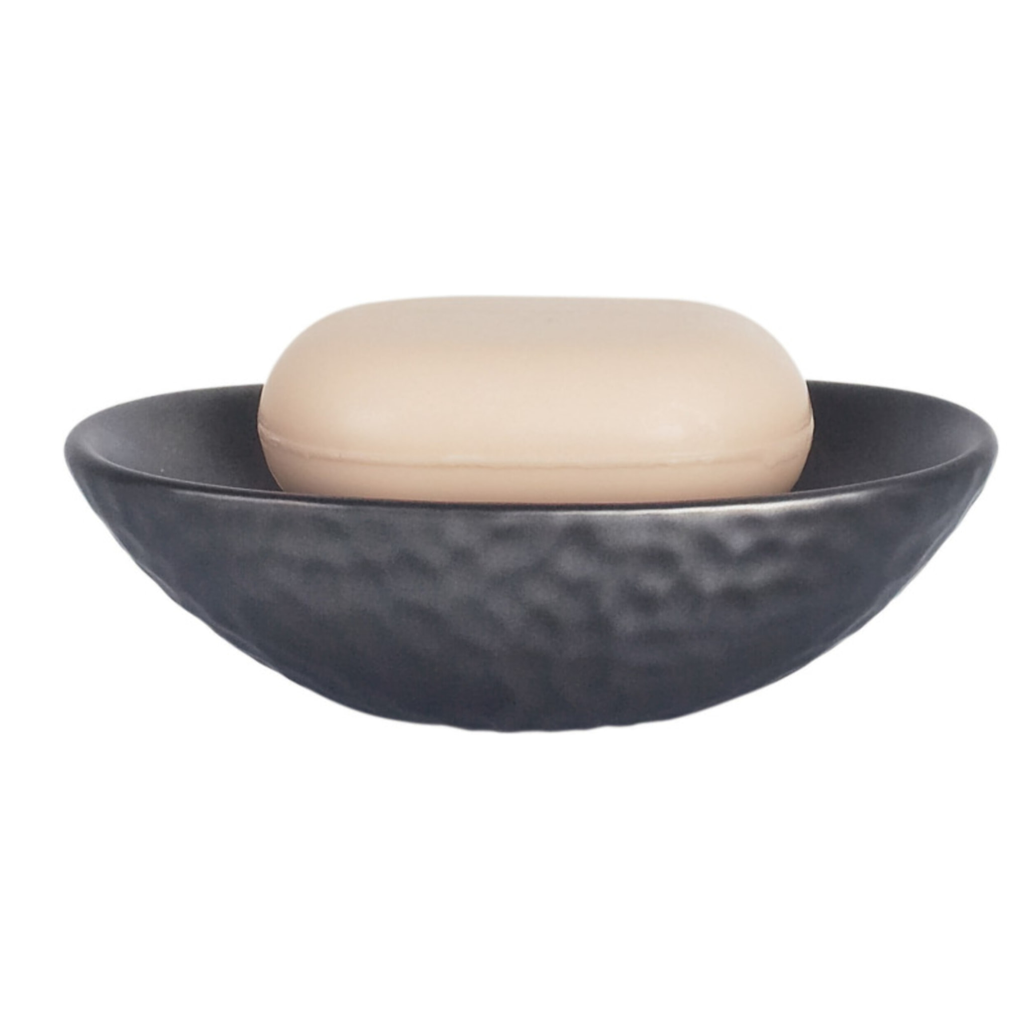 Porte savon Céramique DARWIN HAMMERED Noir Spirella