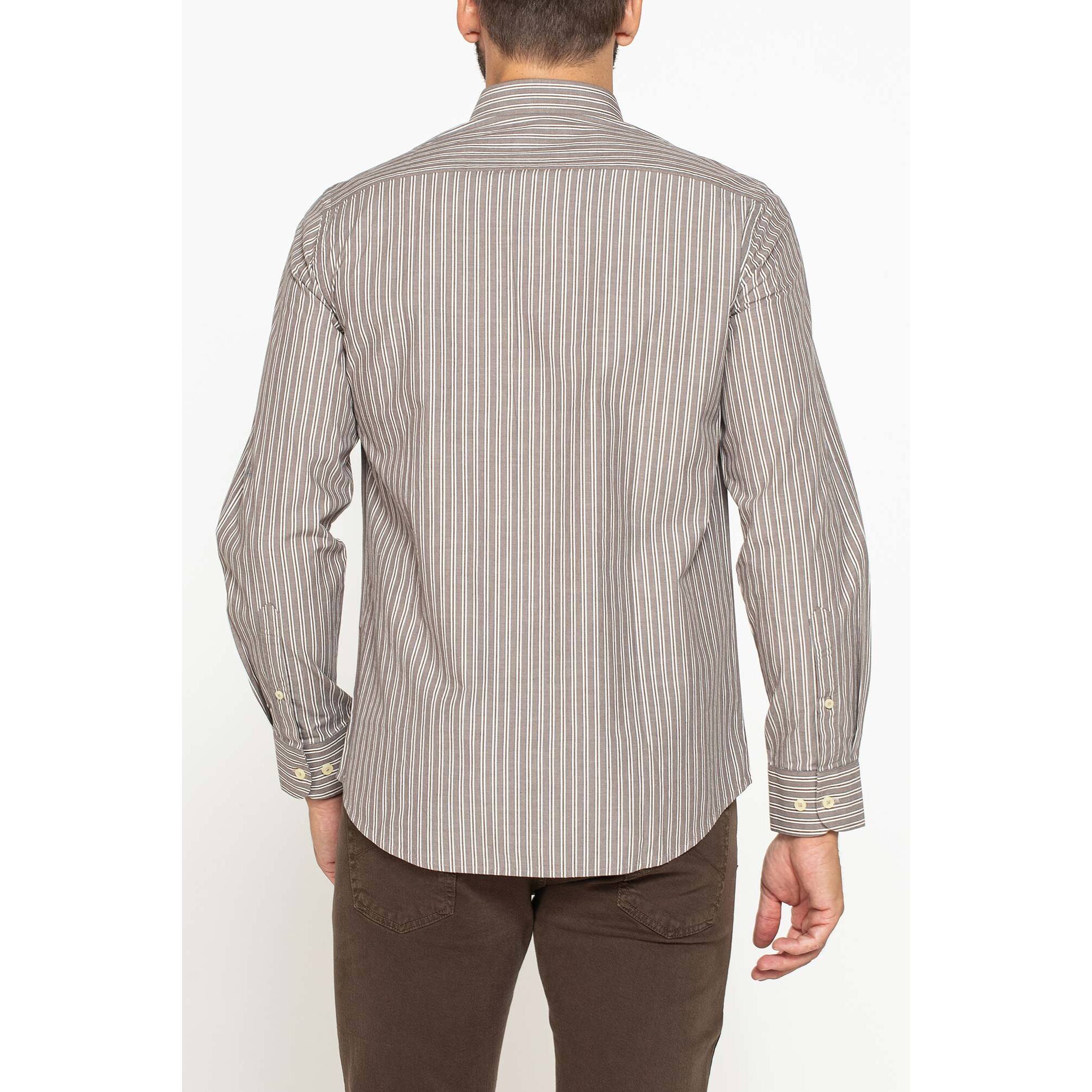 CAMICIA FANTASIA TINTO FILO CON COLLO BUTTON-DOWN