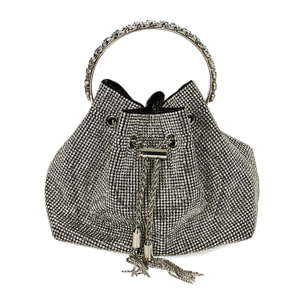 Mini bag argento in laminato