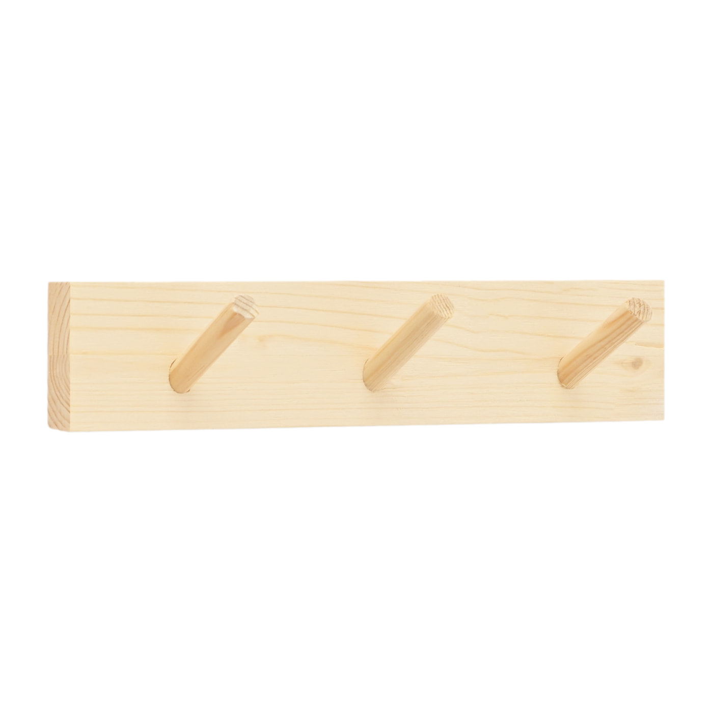 Colgador de pared de madera maciza en tono natural de 26x5cm Alto: 5 Largo: 26 Ancho: 1.4