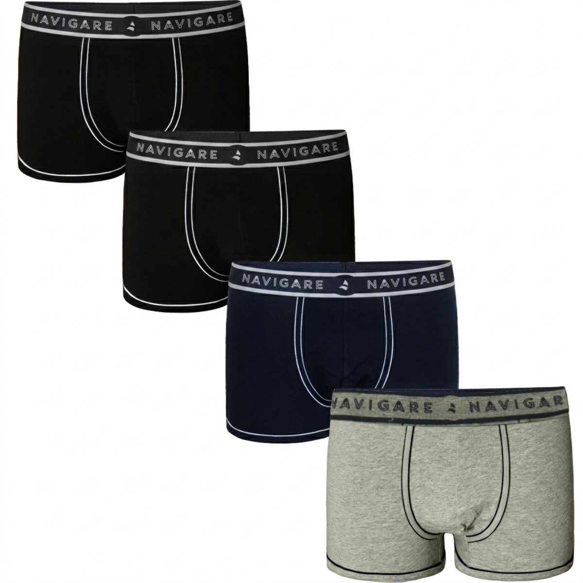 Boxer Uomo Navigare, Art.712 Assortito (2Neri + 1Navy + 1Grigio)
