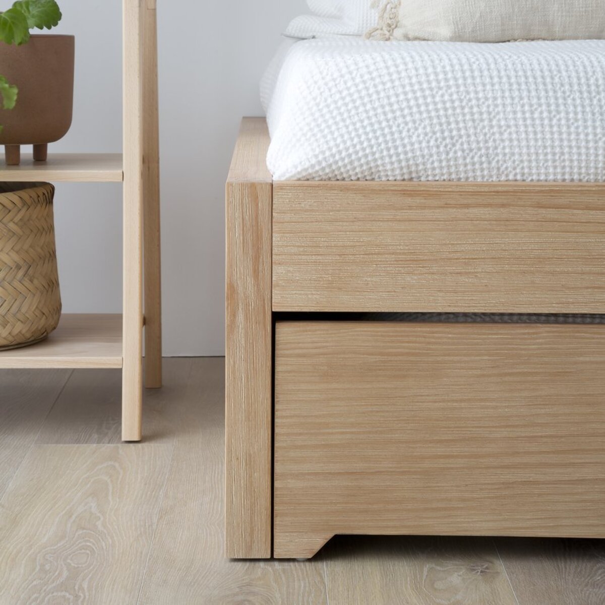 Lit gigogne Kumla -bois massif, panneau de mdf et placage naturel-couleur naturel 213 x 41 x 100 cm