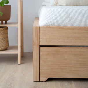 Lit gigogne Kumla -bois massif, panneau de mdf et placage naturel-couleur naturel 213 x 41 x 100 cm