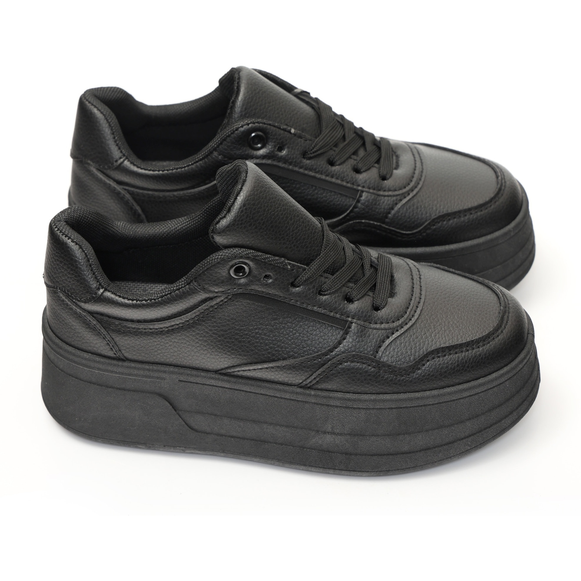 Sneakers in simil pelle platform