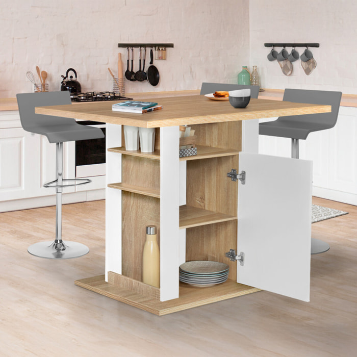 Ilot de cuisine Théo avec rangements