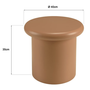AGATHE - Table d'appoint ronde en bois peint marron D40cm