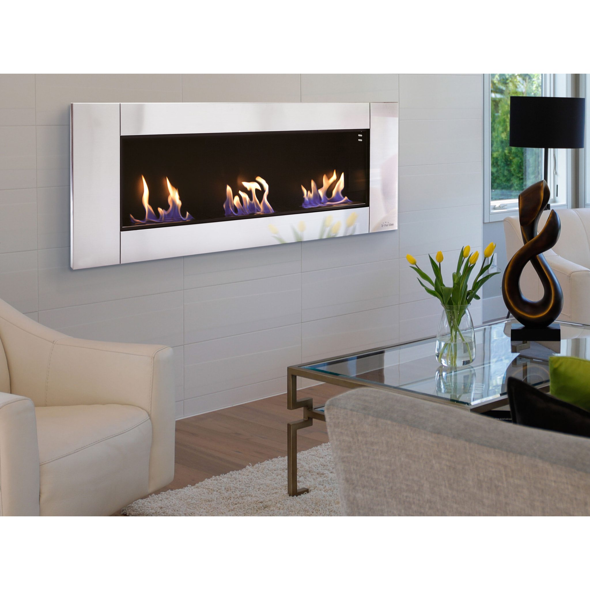 Chimenea de etanol panorámica con 3 quemadores ZEUS PURLINE