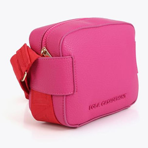 Borsa a tracolla in nylon a contrasto