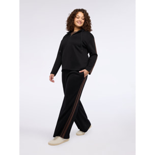 Fiorella Rubino - Pantalones Wide Leg en tejido scuba - Negro
