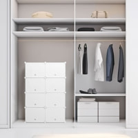 Scarpiera modulare portatile - 28 paia - bianco - 84x128x32 cm