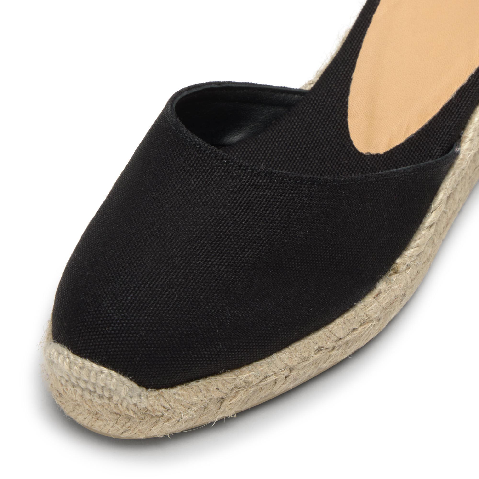 Alpargatas de cuña de mujer Carina en algodón orgánico, cierre mediante lazada