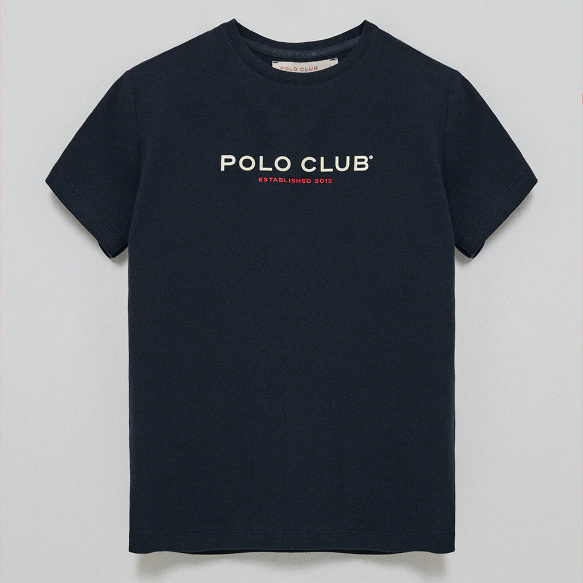 Camiseta básica azul marino con logo engomado Polo Club