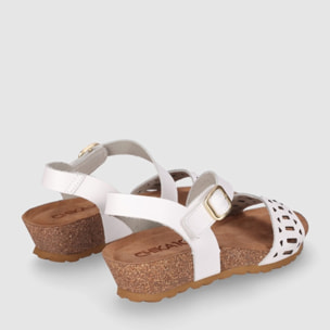 Sandalias de Piel - Blanco - Tacón: 3 cm
