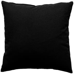 Coussin déhoussable uni en coton - Noir