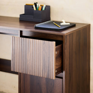 Bureau avec 2 tiroirs noyer LINEAR L 120 x P 48 x H 75cm