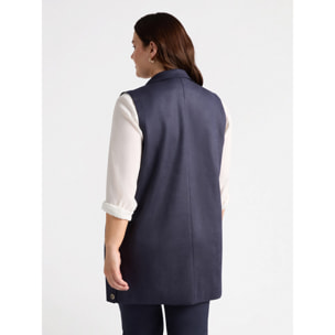 Fiorella Rubino - Gilet in tessuto effetto used - Blu